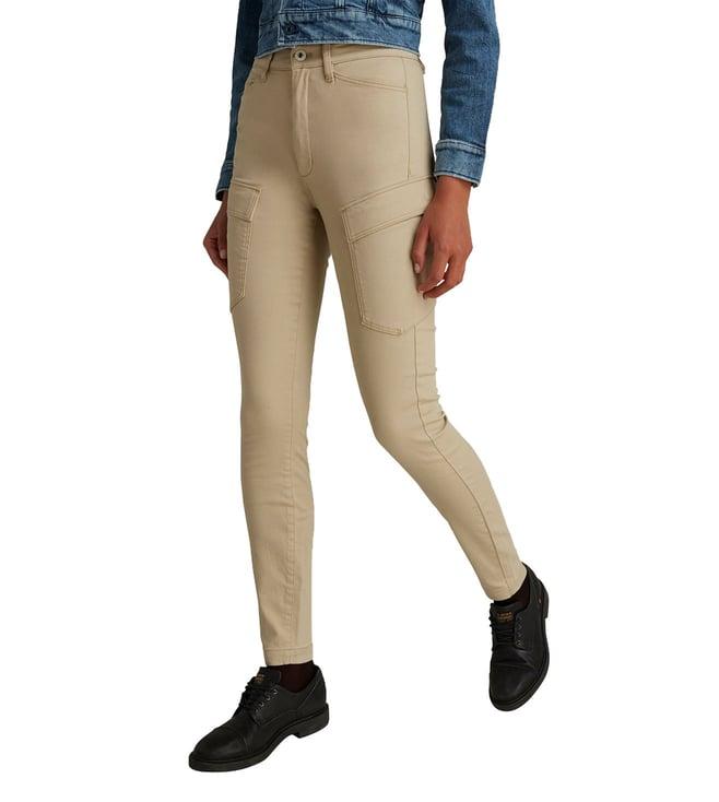 g-star raw sustainable beige high g-shape skinny fit cargo pants