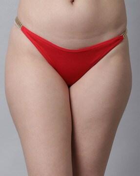 g-string panty with metal accent