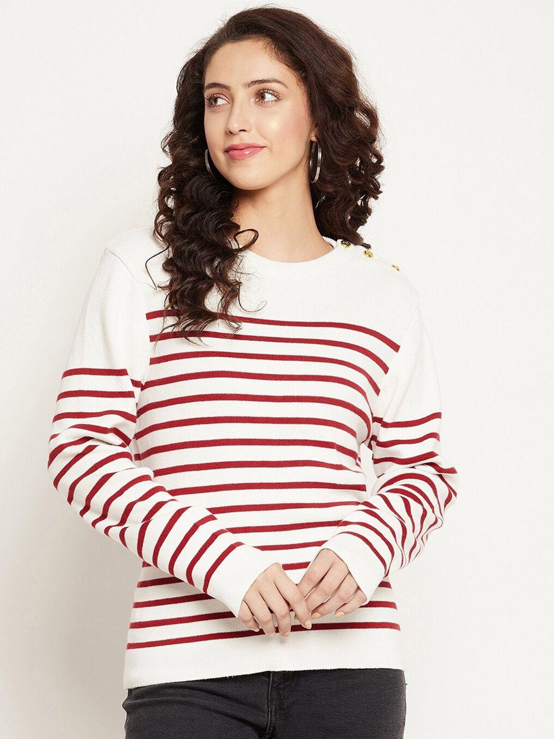 gabble & wolsh striped round neck long sleeves pullover sweater
