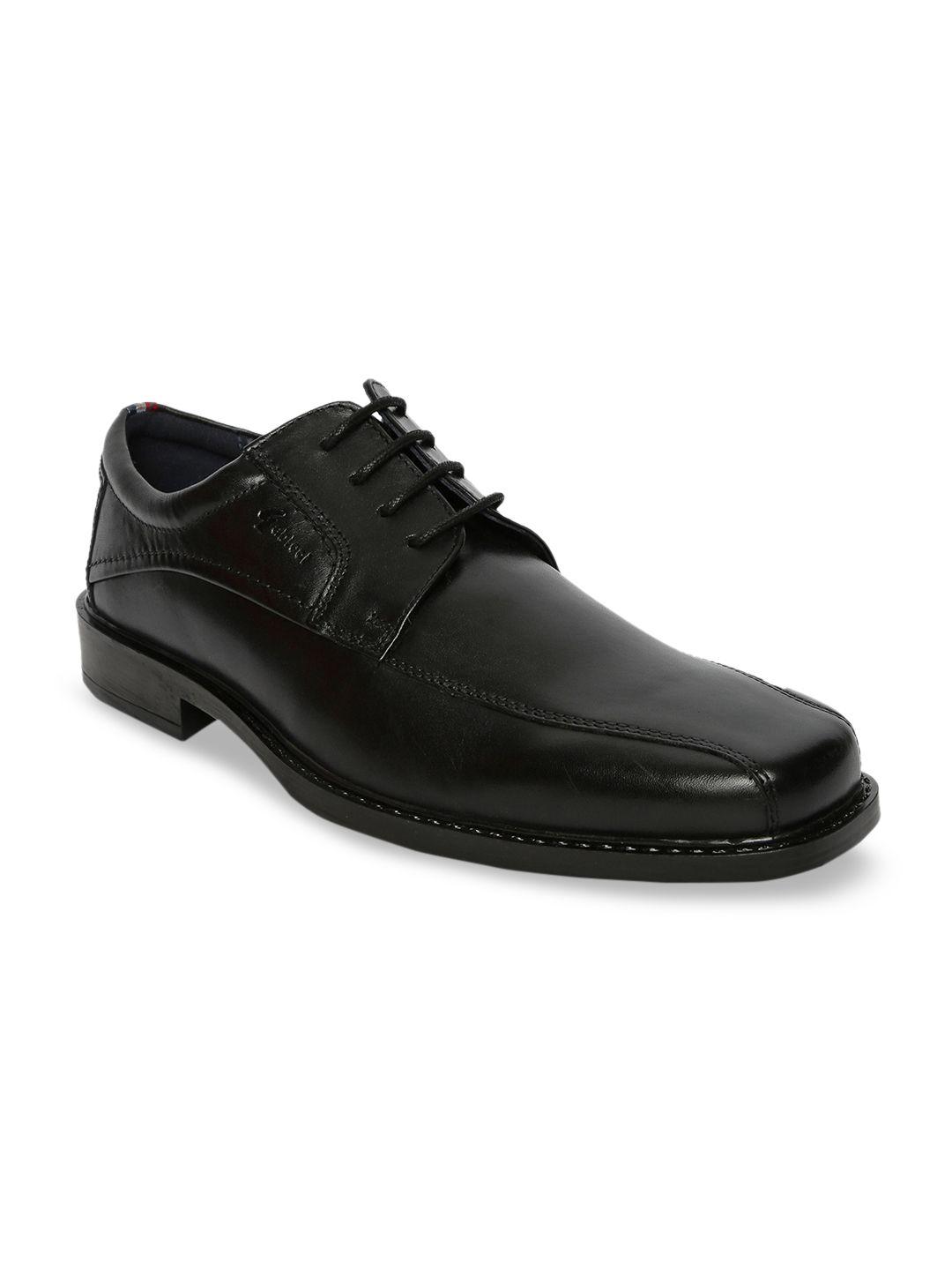 gabicci men black solid leather joshua tramline formal derbys