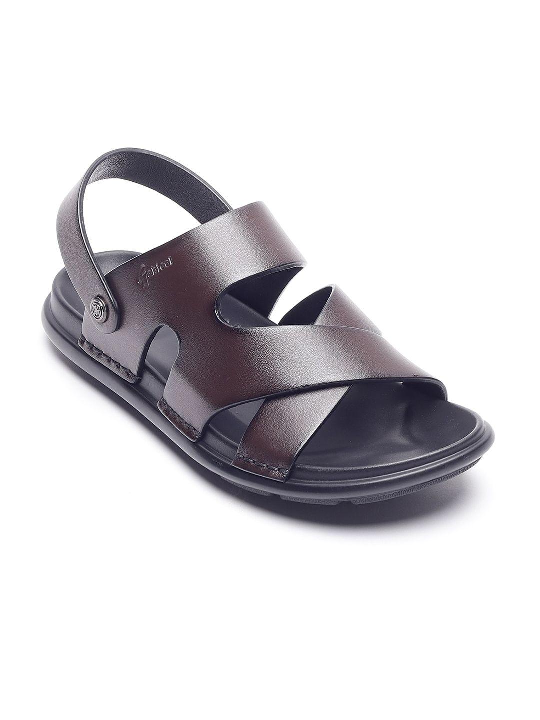 gabicci men coppola open toe leather comfort sandals with backstrap