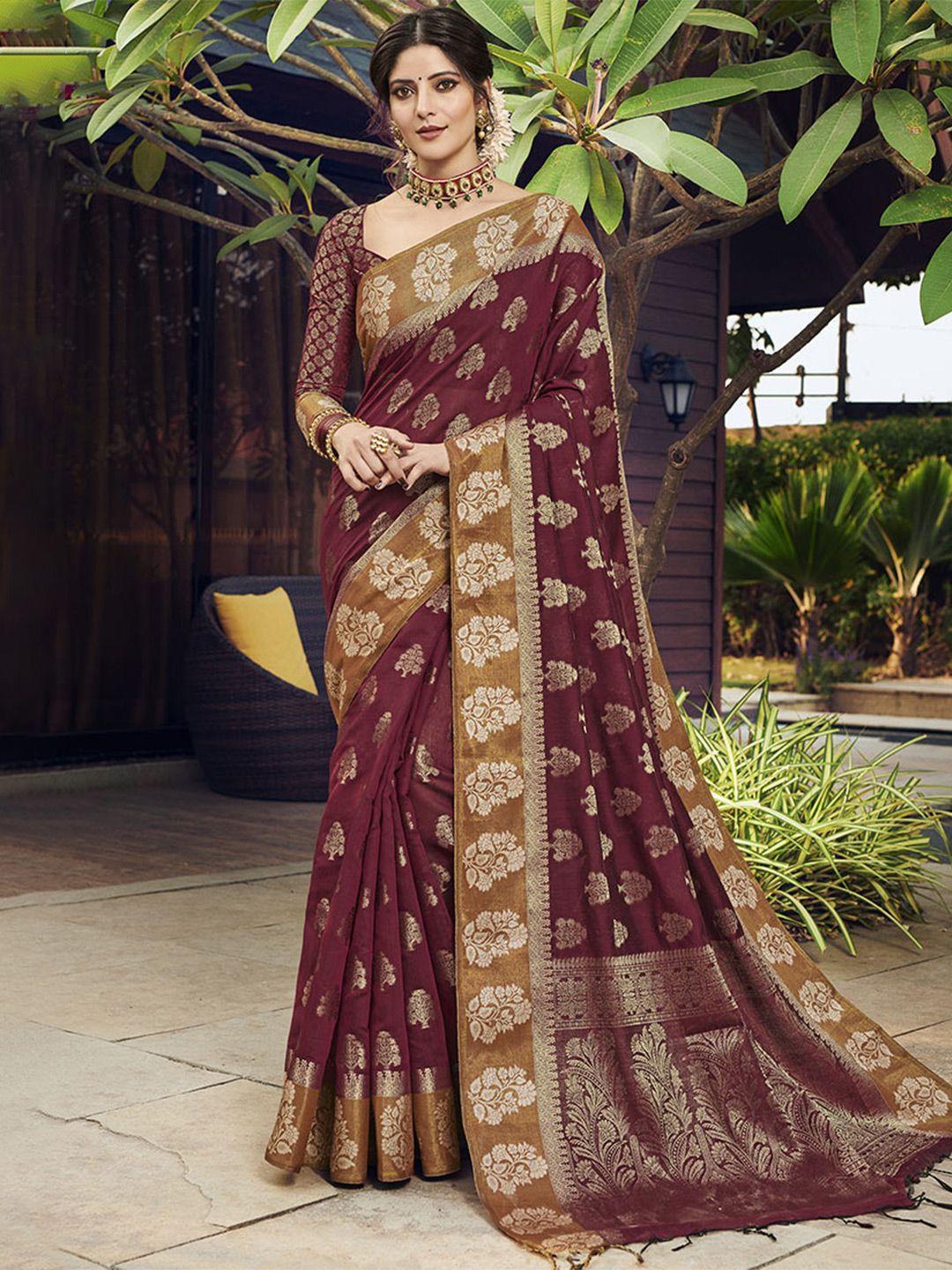 gajarai ethnic motifs woven design zari chanderi saree