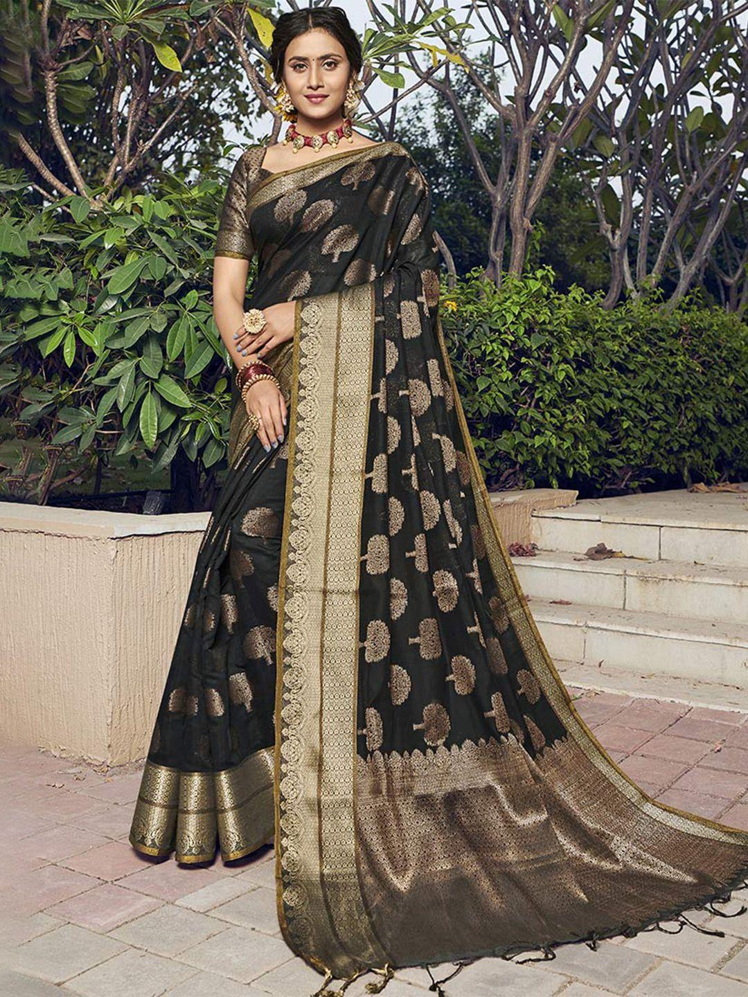 gajarai ethnic motifs woven design zari chanderi saree