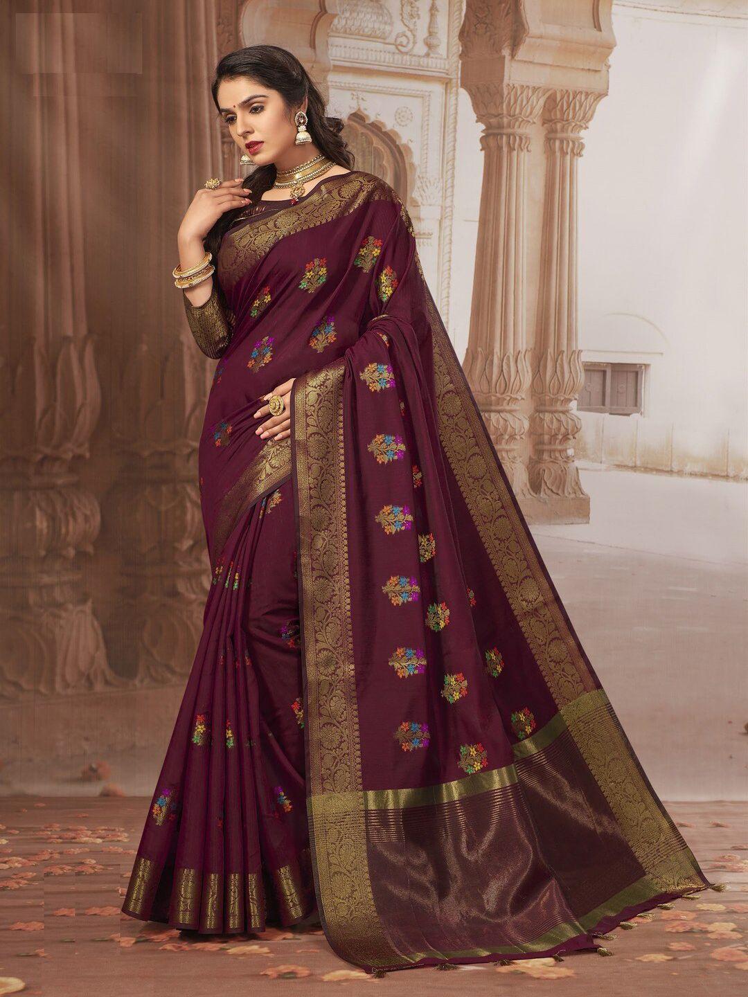 gajarai ethnic motifs woven designed zari chanderi saree