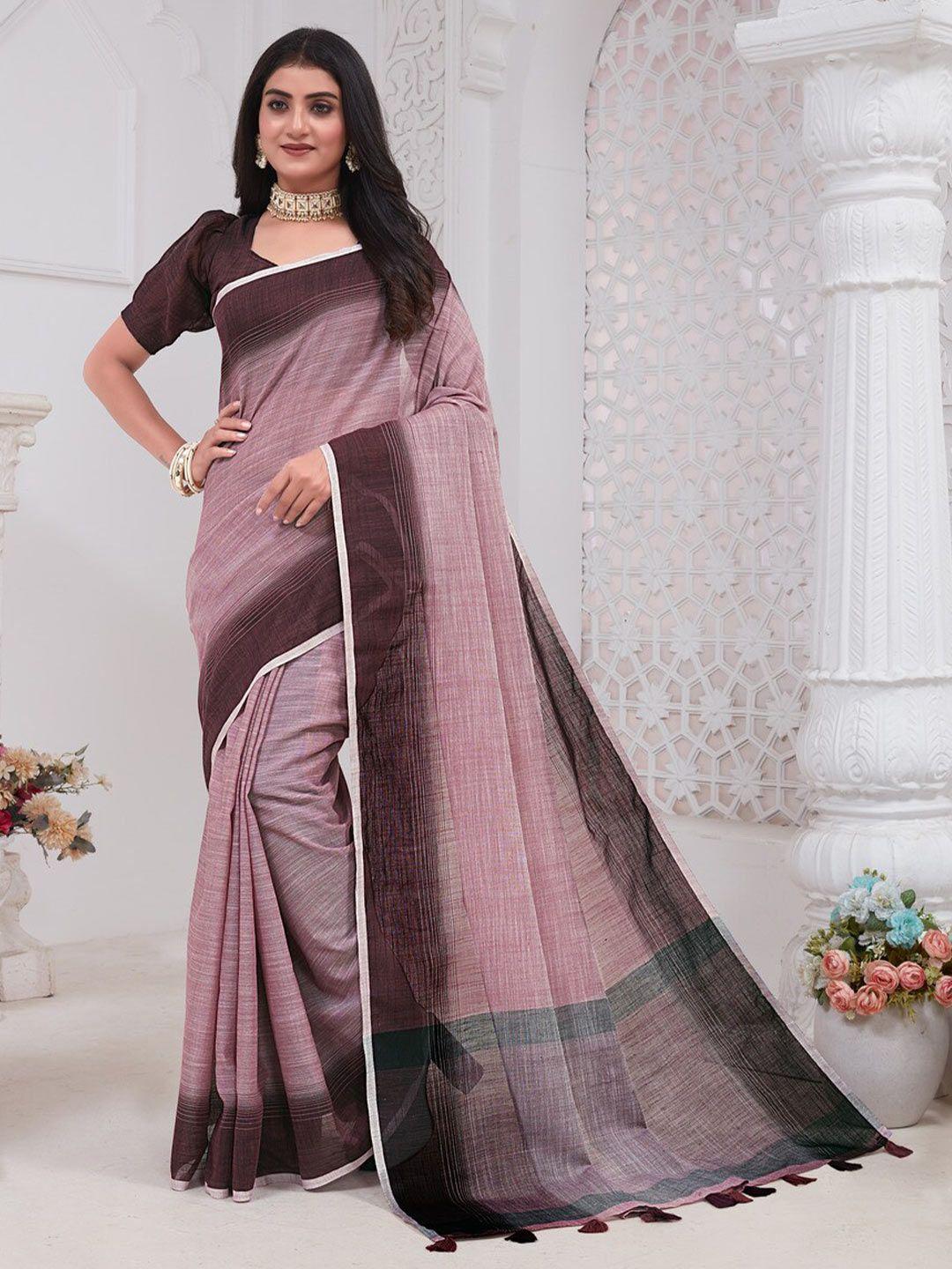 gajarai linen blend saree