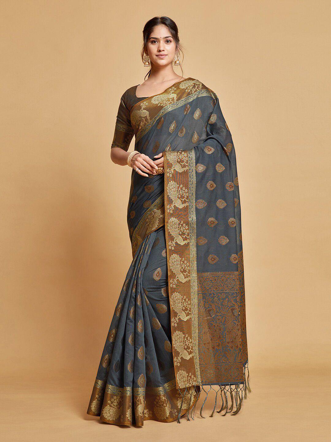 gajarai woven design zari art silk chanderi saree