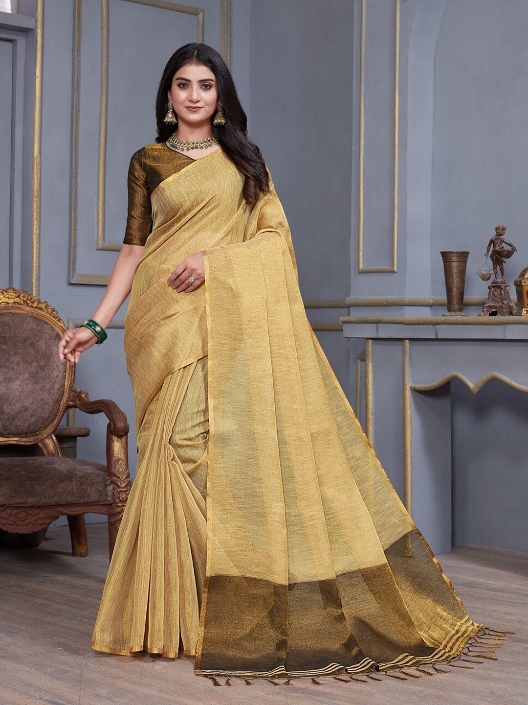 gajarai zari linen blend saree