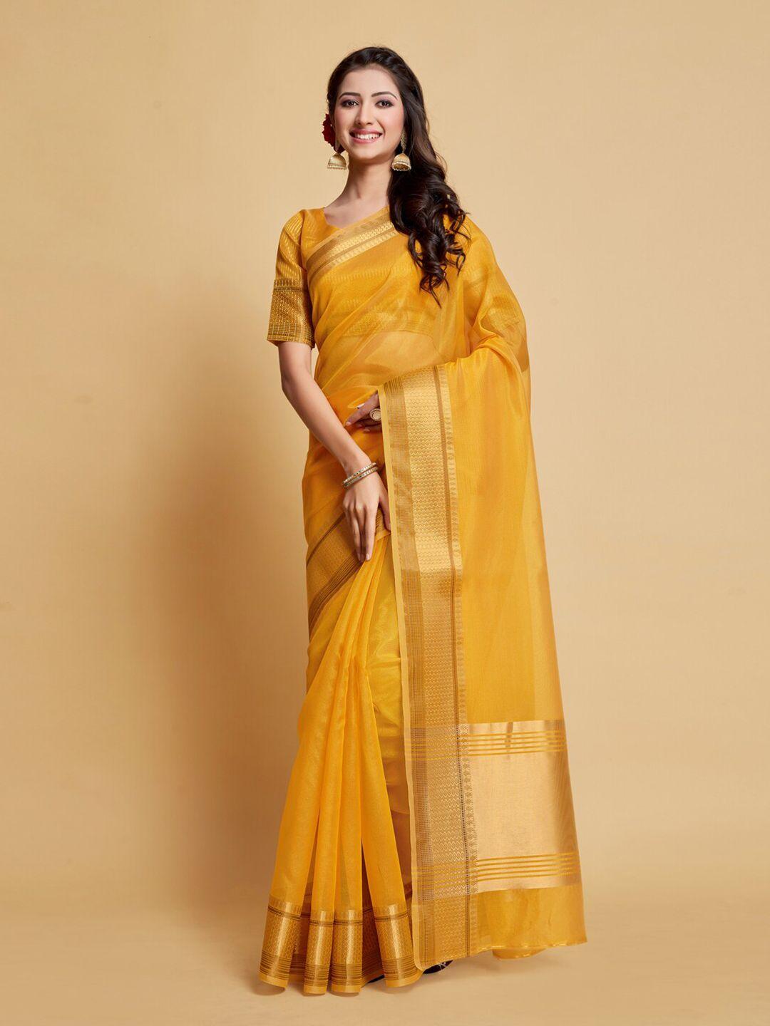 gajarai zari organza banarasi saree