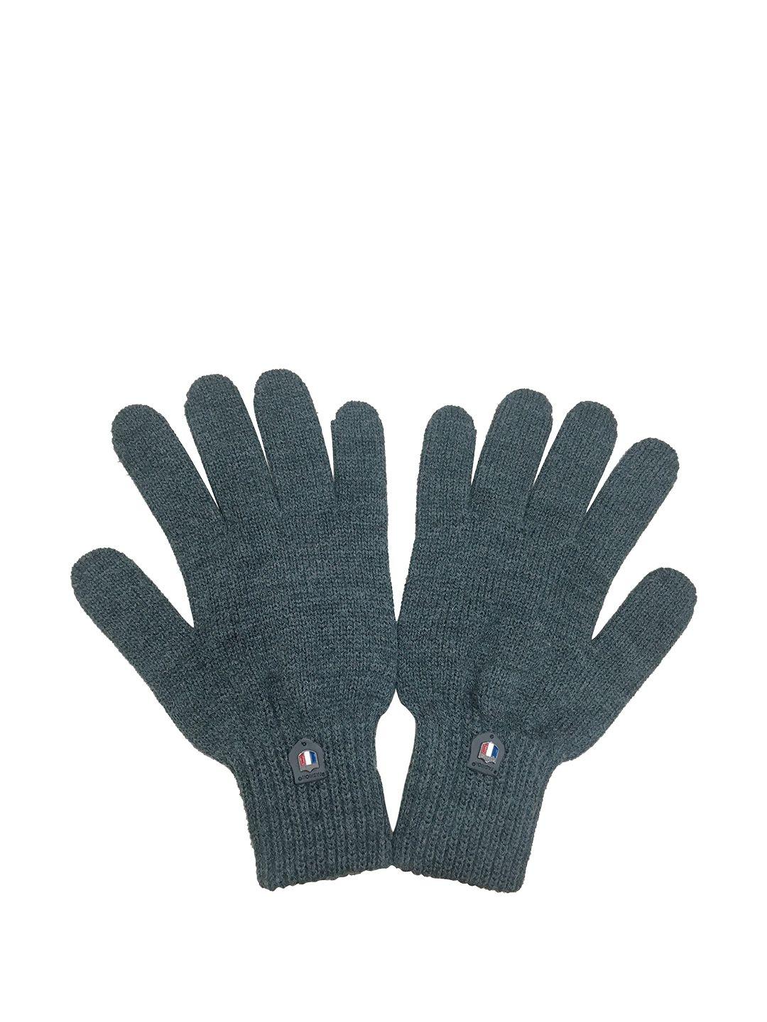 gajraj men grey winter woolen gloves