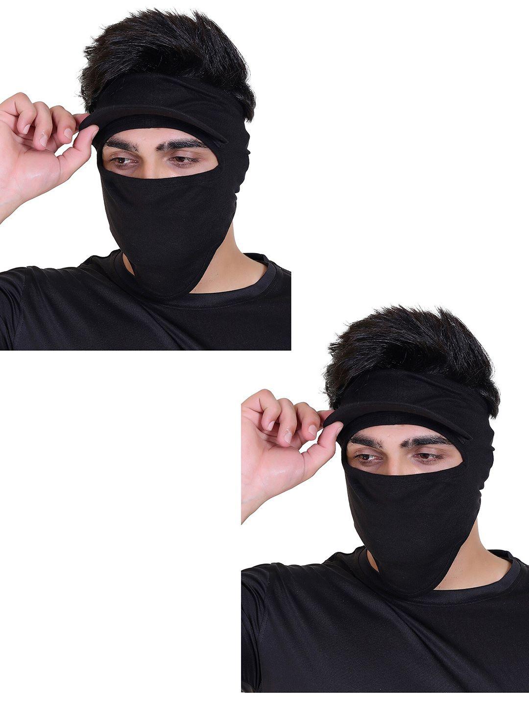 gajraj pack of 2 cotton strechable full face masks with visor