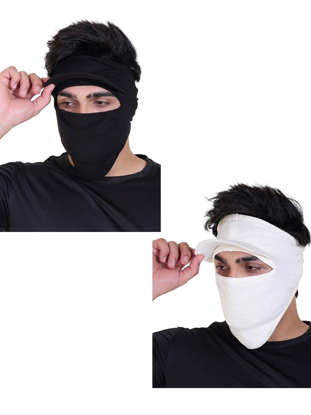 gajraj pack of 2 cotton strechable full face masks with visor