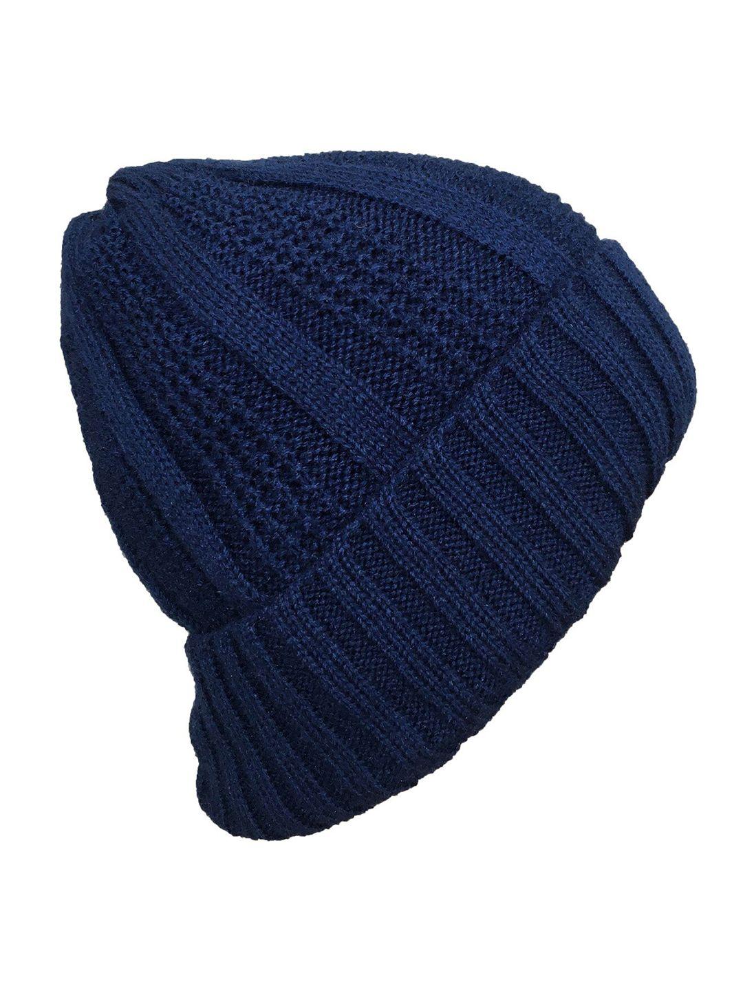 gajraj unisex blue & black beanie