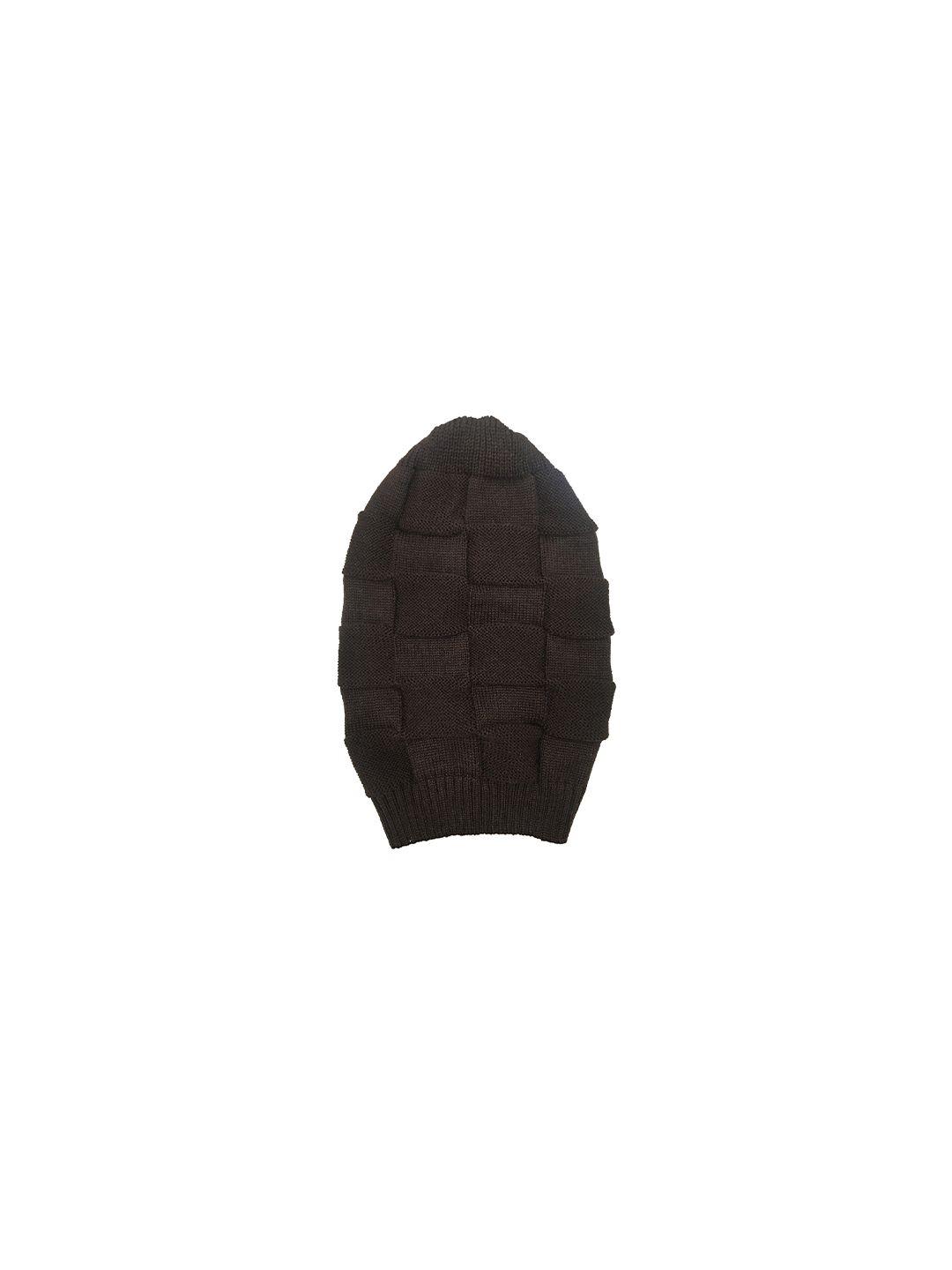 gajraj unisex coffee brown woollen slouchy beanie