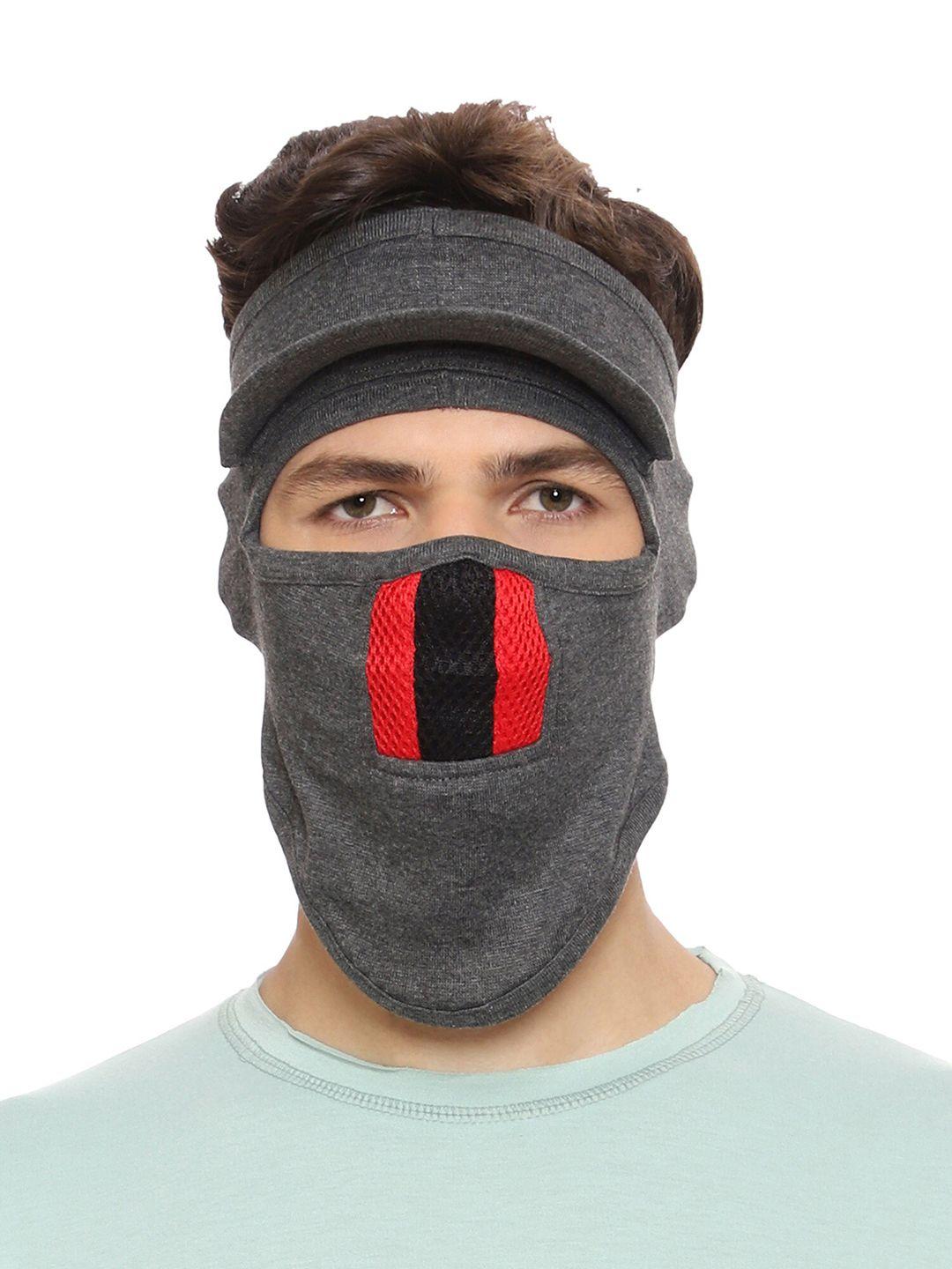 gajraj unisex cotton full face mask with air filter mesh & visor