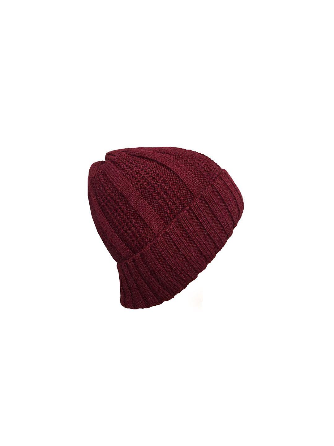 gajraj unisex maroon & black beanie