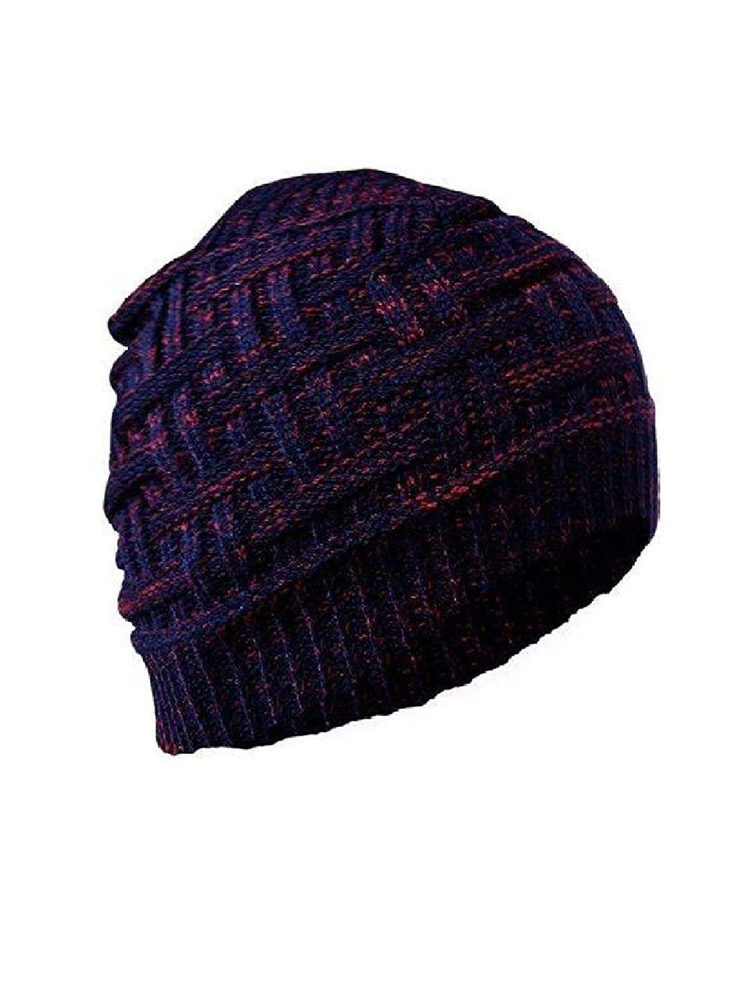 gajraj unisex purple beanie woolen skull cap
