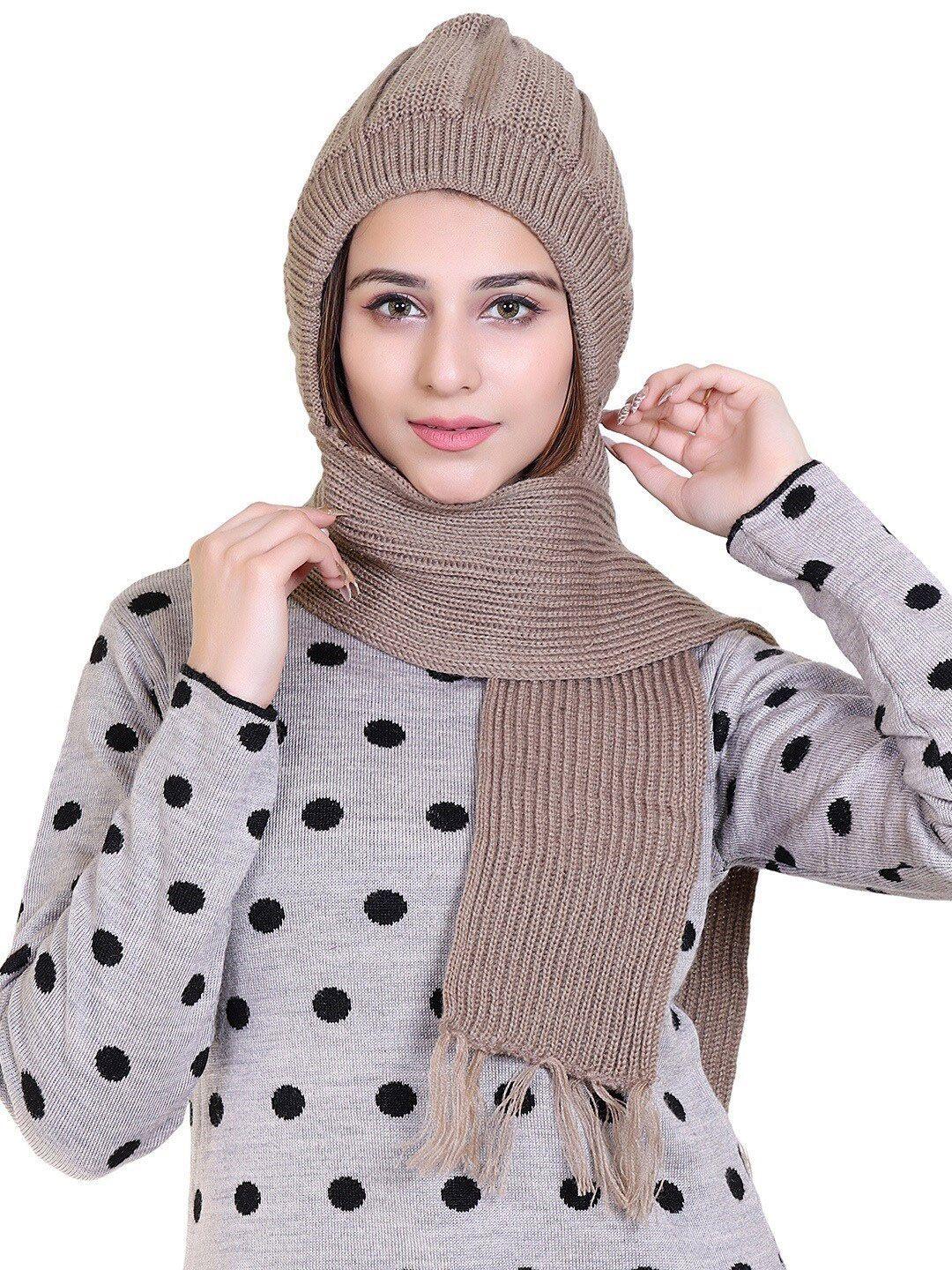 gajraj unisex woollen beanie with scarf