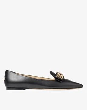 gala nappa studded ballerinas