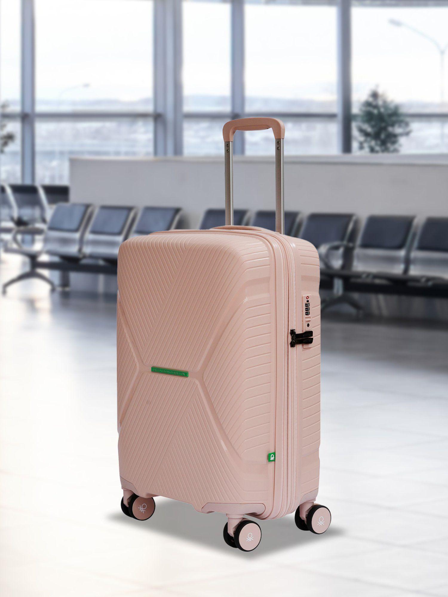 galaxy unisex hard luggage baby pink tsa lock trolley bag