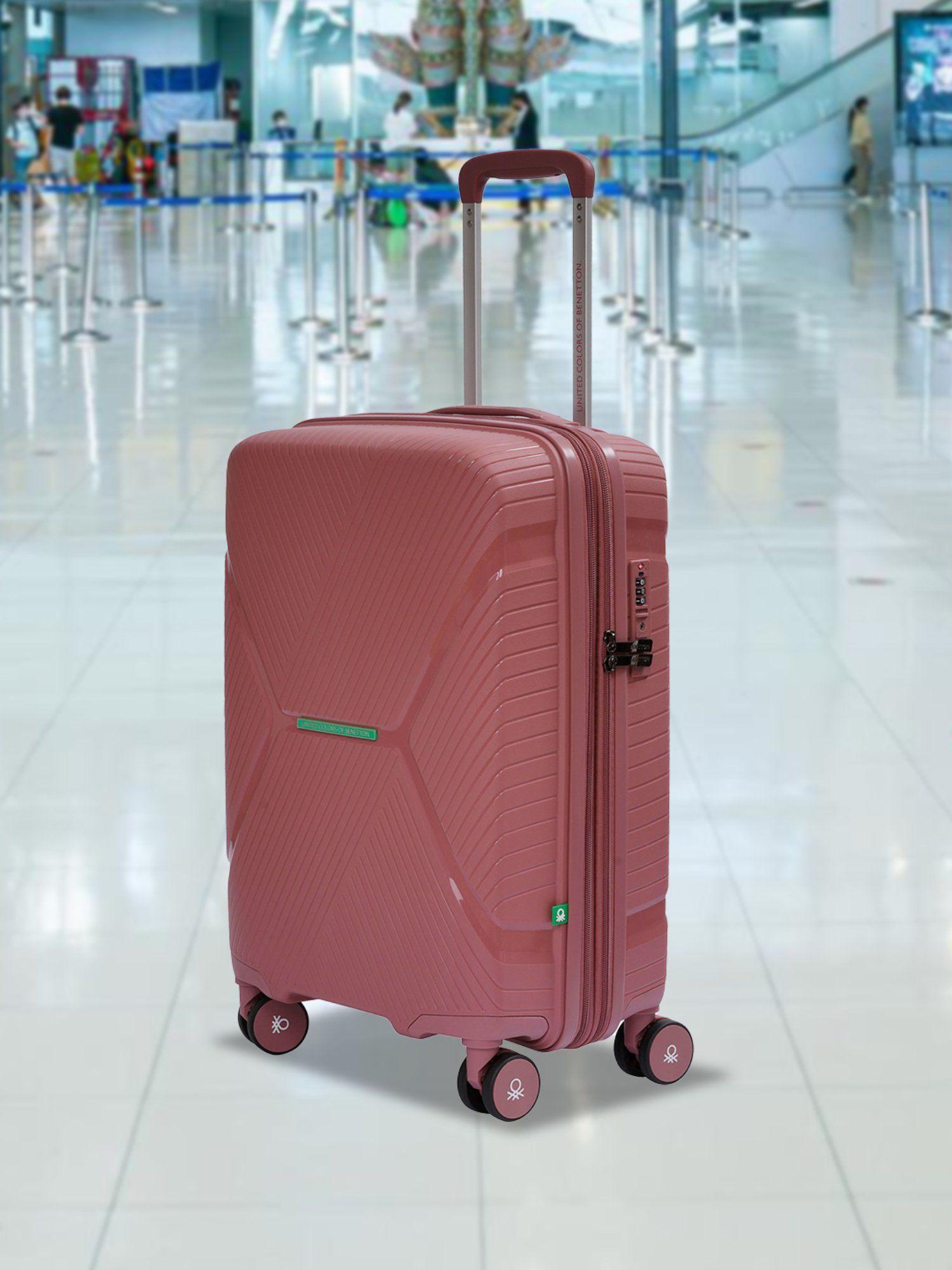 galaxy unisex hard luggage dusky pink tsa lock trolley bag