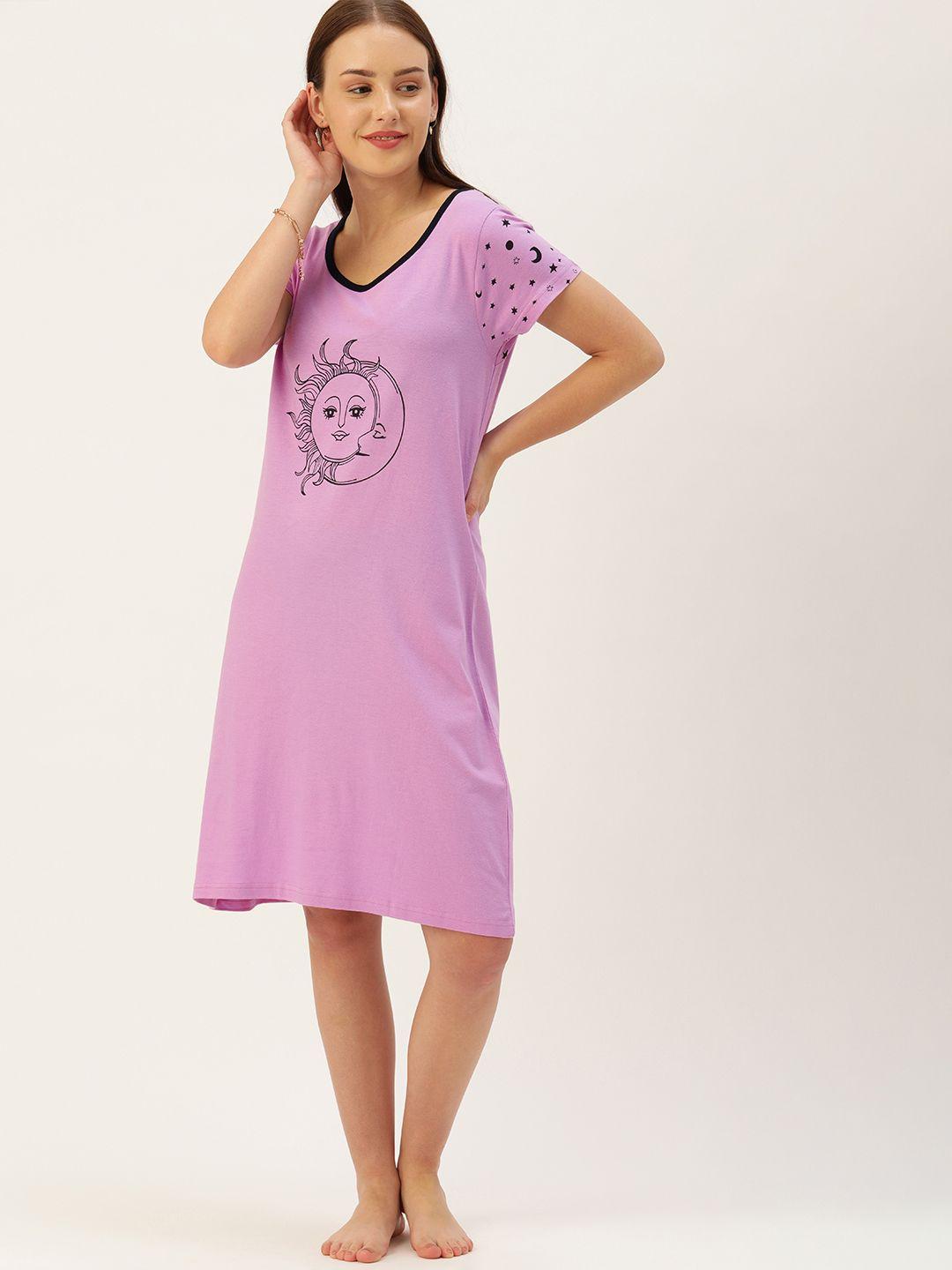 galypso violet printed nightdress