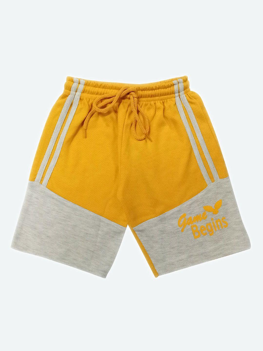 game begins boys mid-rise colourblocked cotton sports shorts