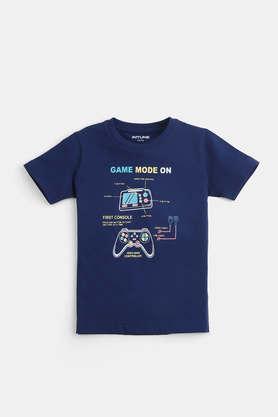 gamer boy blue cotton t-shirt - navy