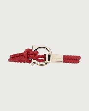 gancini braided leather bracelet