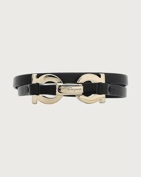 gancini leather bracelet