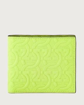 gancini embossed bi-fold wallet