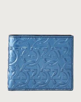 gancini embossed bi-fold wallet