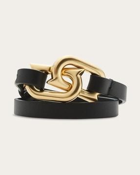 gancini leather strap bracelet