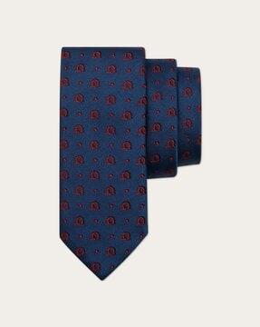 gancini print jacquard silk tie