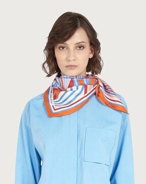 gancio ribbon print silk foulard scarf