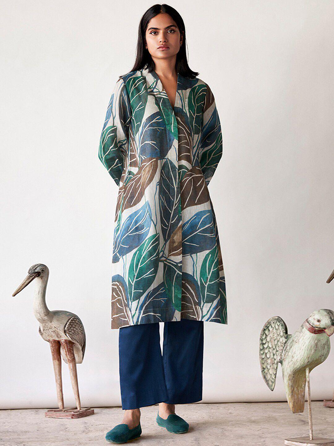 ganga leaf printed linen co-ord set