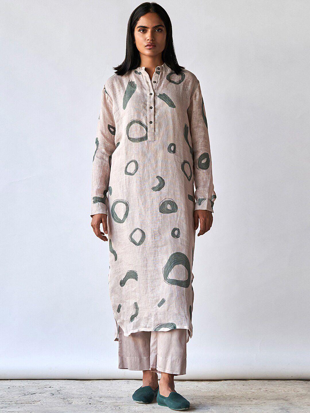 ganga printed linen co-ord set