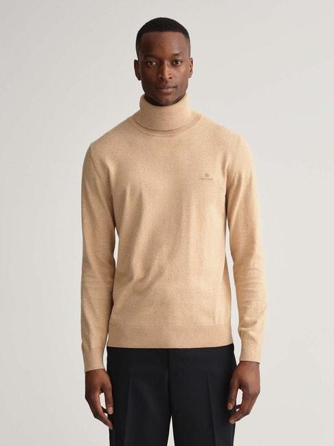 gant beige roll collar sweater