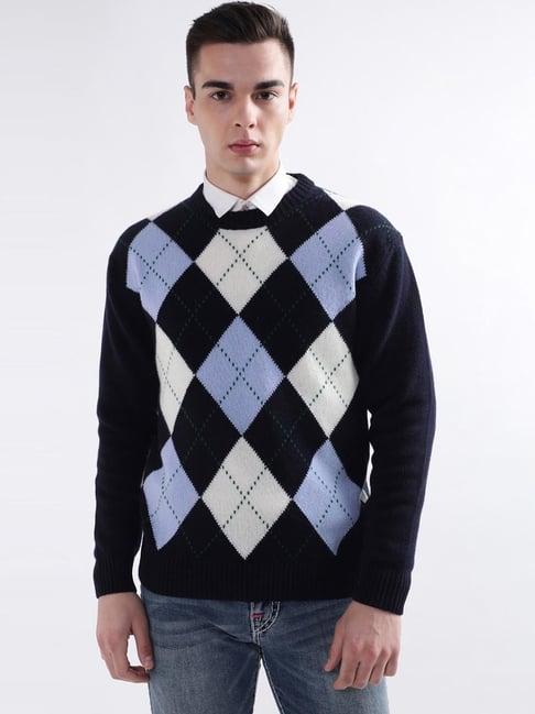 gant blue  regular fit argyle sweater