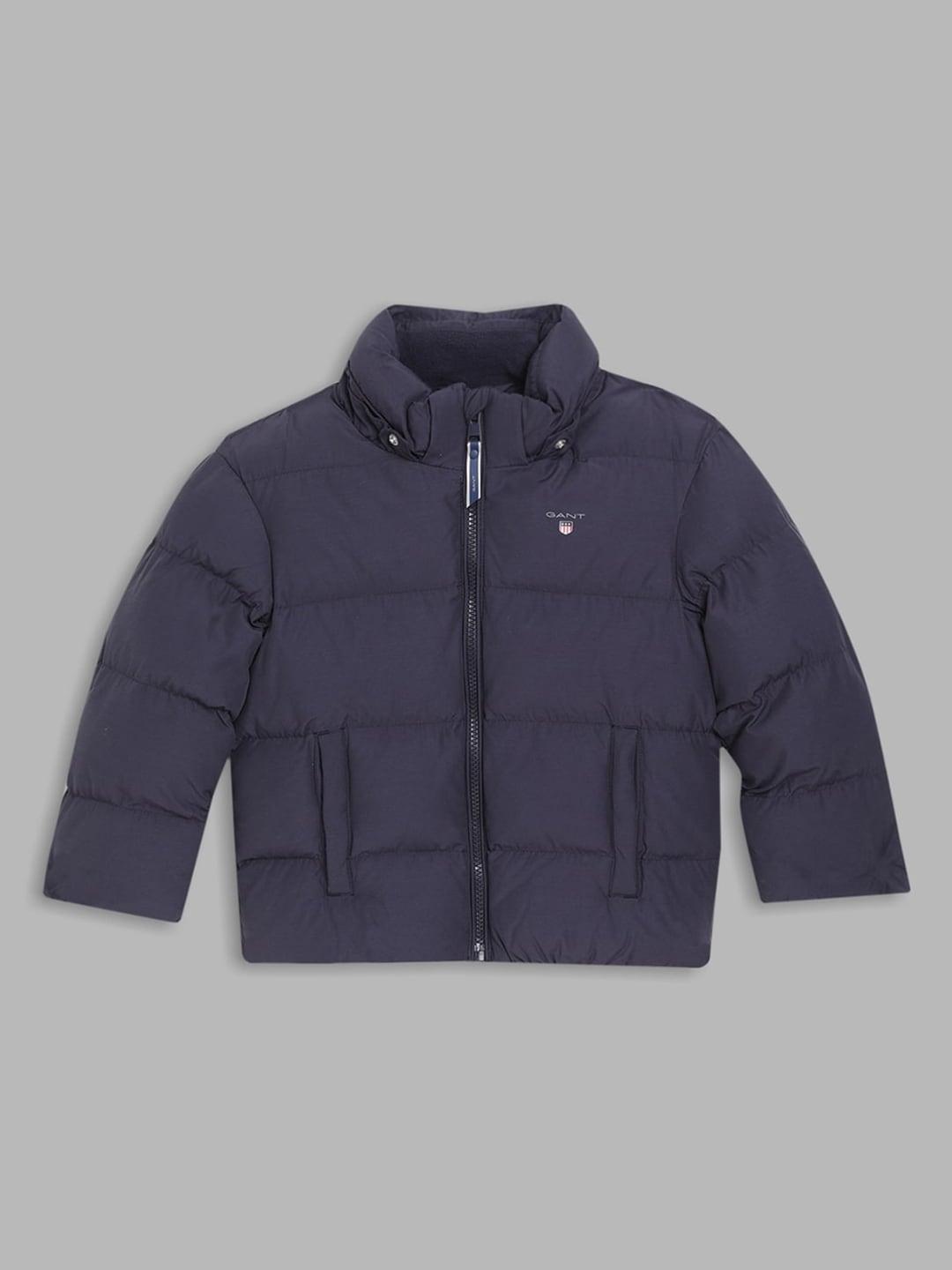 gant boys navy blue windcheater puffer jacket with embroidered