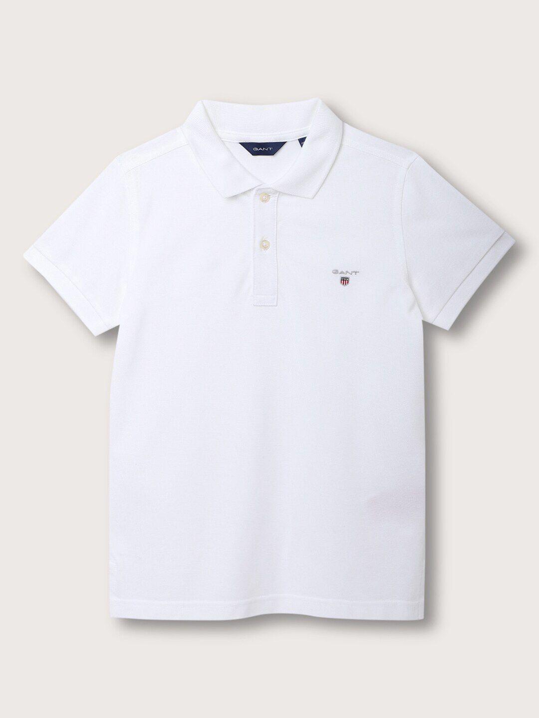 gant boys polo collar short sleeves cotton t-shirt