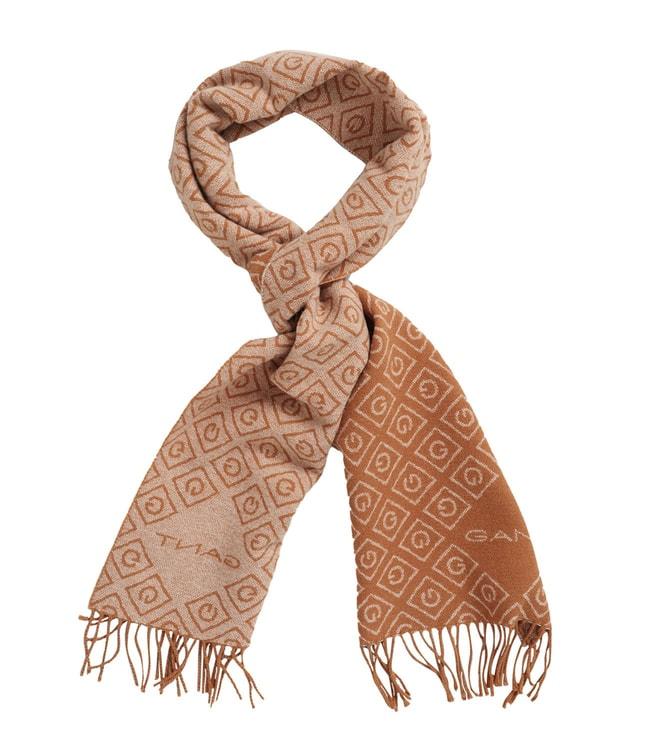 gant brown logo scarf