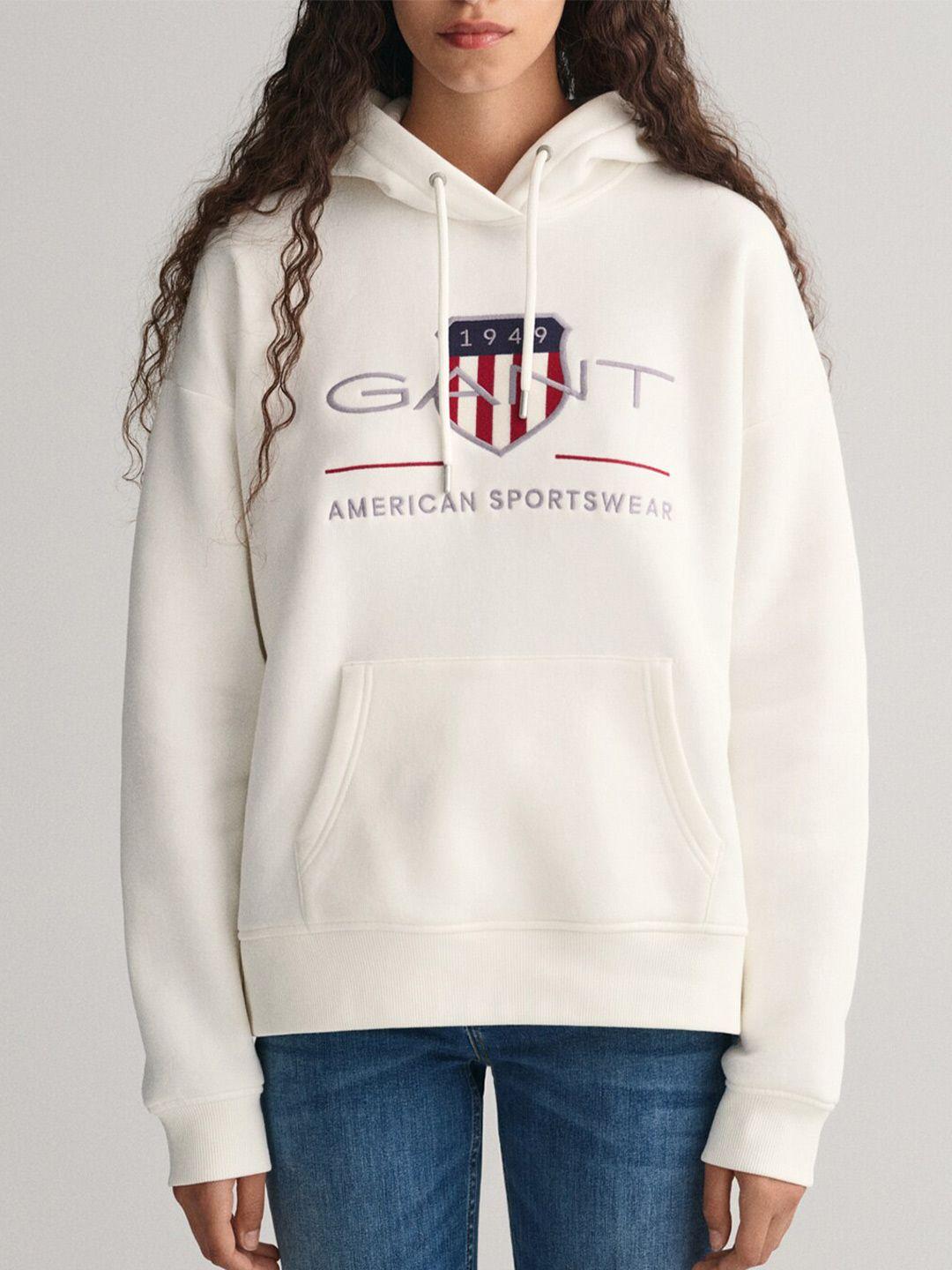 gant embroidered hooded pullover
