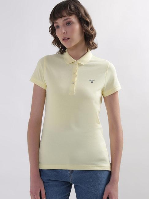 gant lime yellow cotton polo t-shirt
