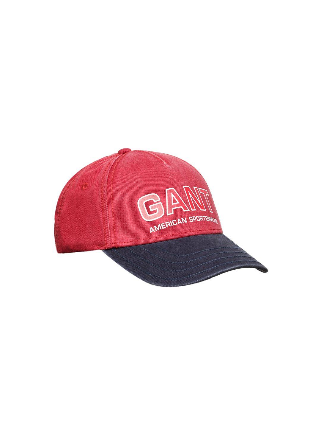 gant men red & navy blue colourblocked baseball cap