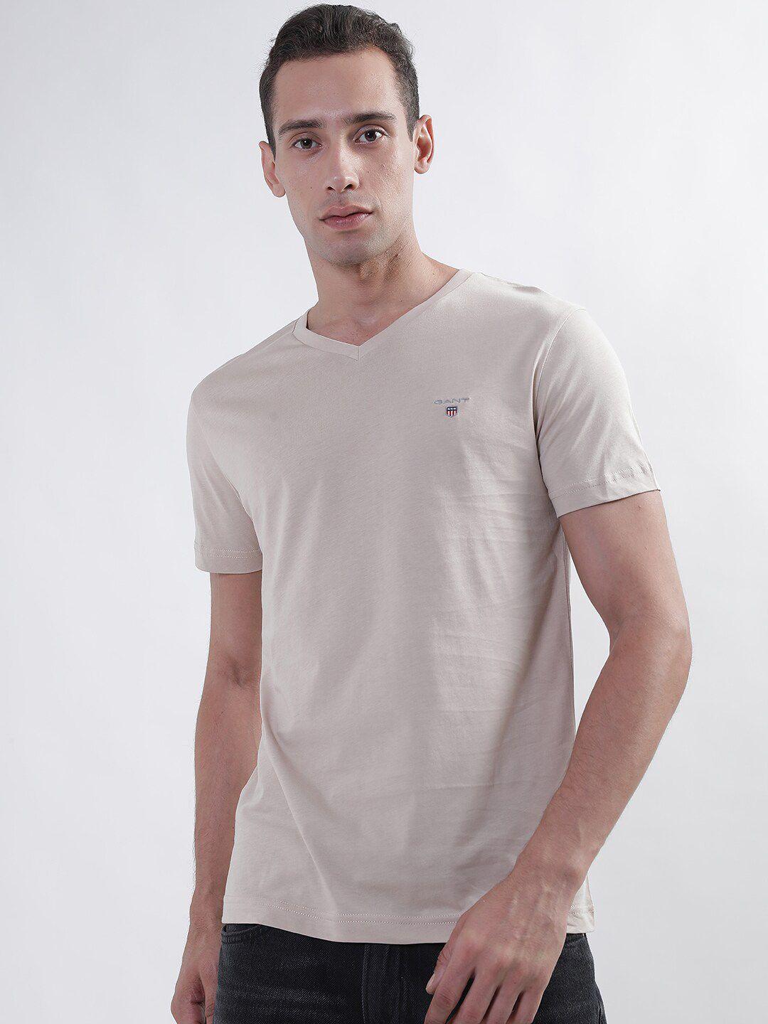 gant men v-neck pure cotton t-shirt