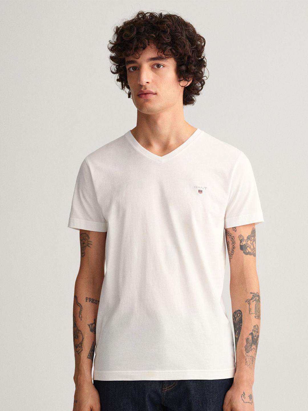 gant men v-neck pure cotton t-shirt