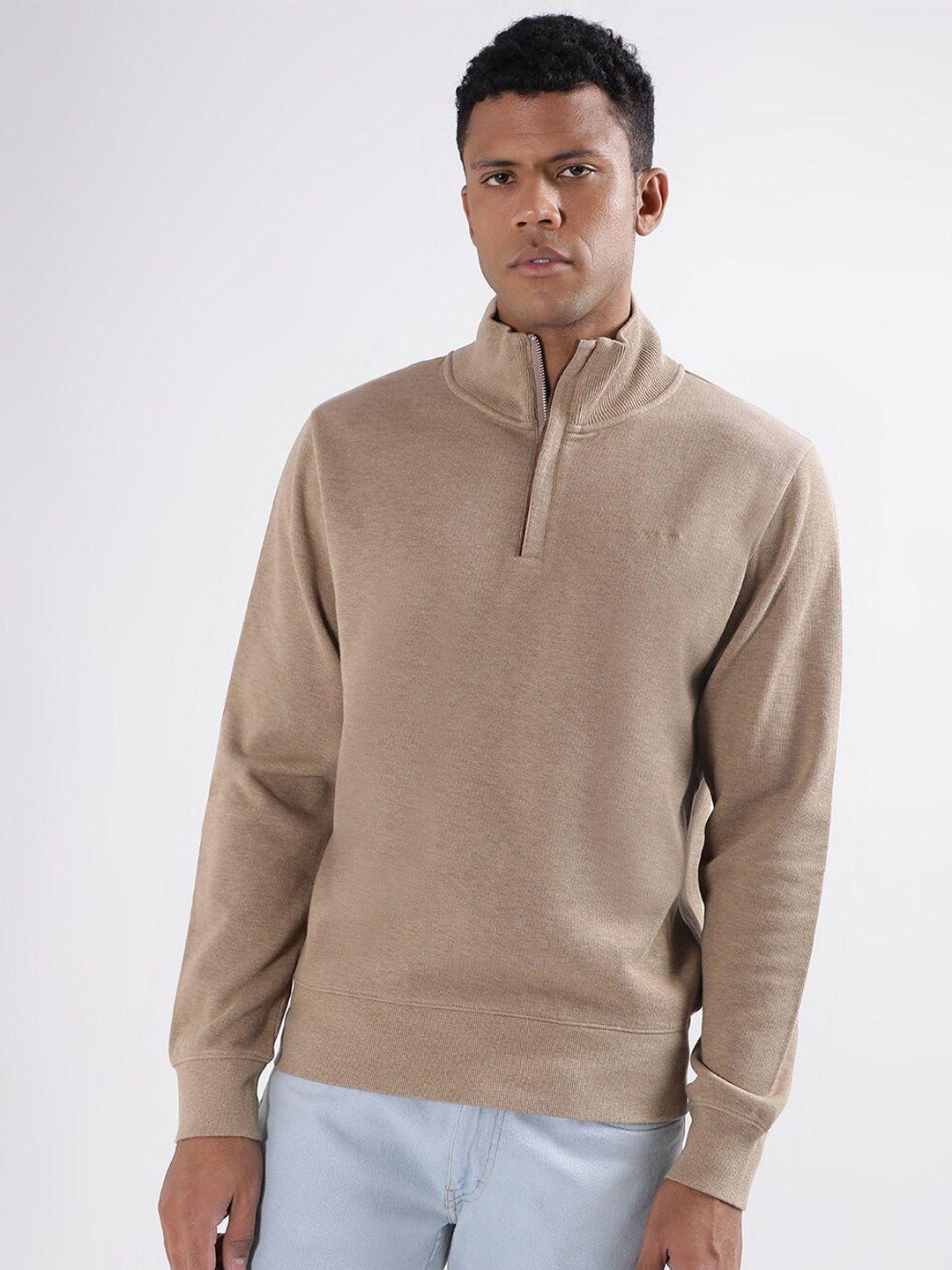 gant mock collar half zipper pure cotton pullover sweatshirt