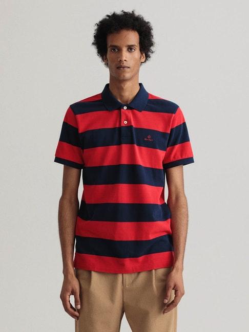 gant red short sleeves cotton polo t-shirt