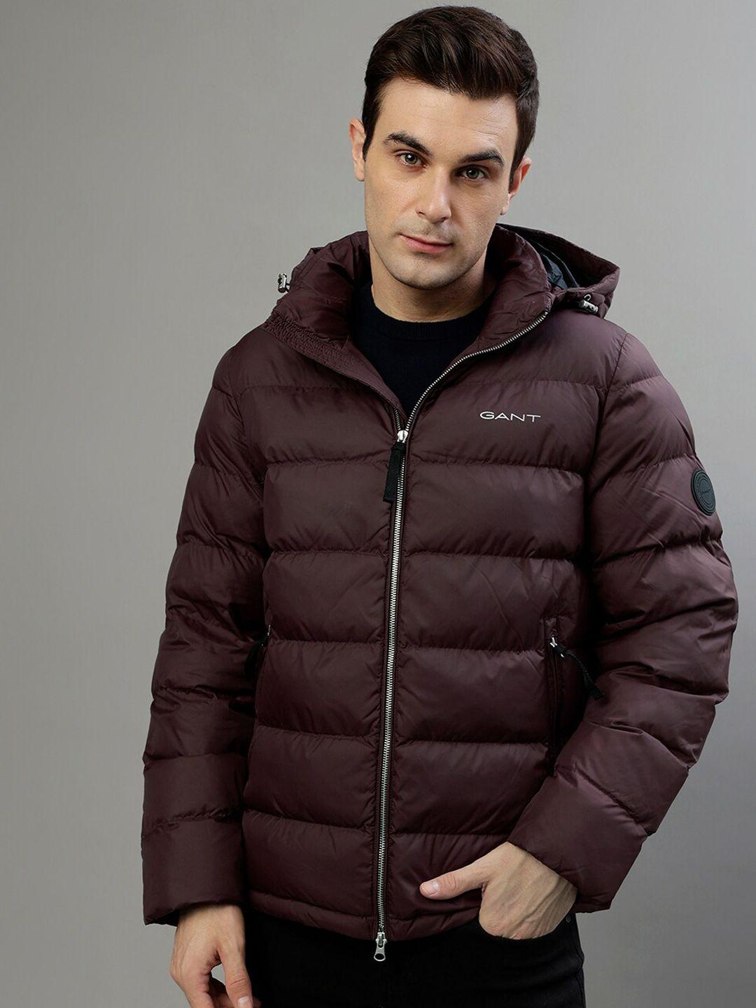 gant solid hooded puffer jacket
