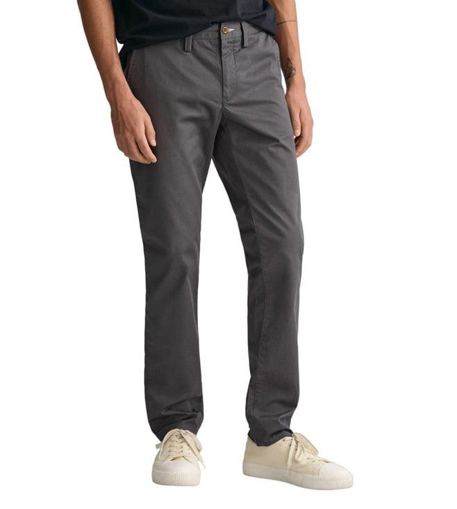 gant anthracite slim fit trousers